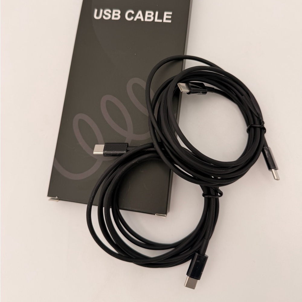 2 Pack 6’ Black USB C to C Cable